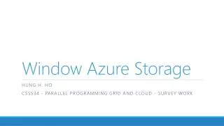 Window Azure Storage