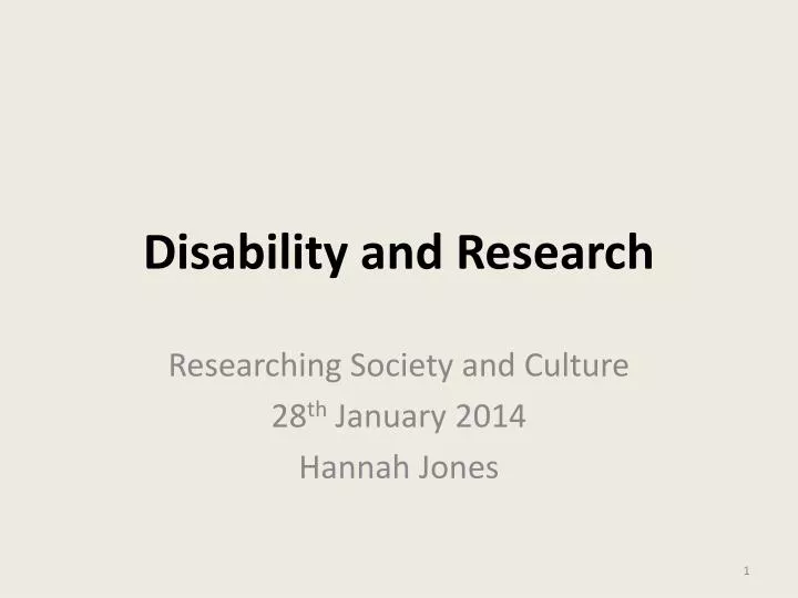 disability and research