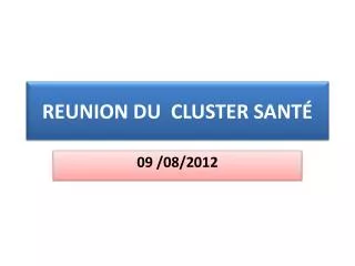 reunion du cluster sant