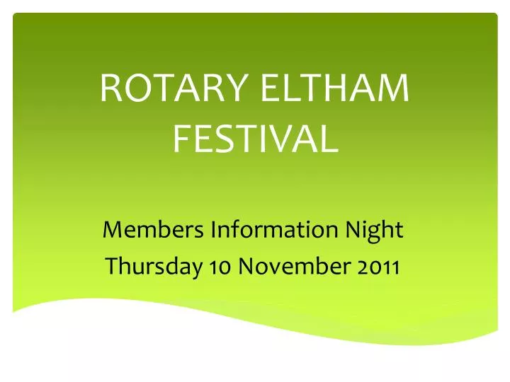 rotary eltham festival