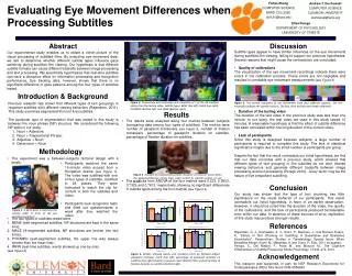 Evaluating Eye Movement Differences when Processing Subtitles