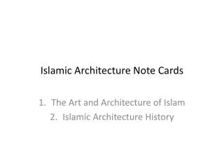 Islamic Architecture Note Cards