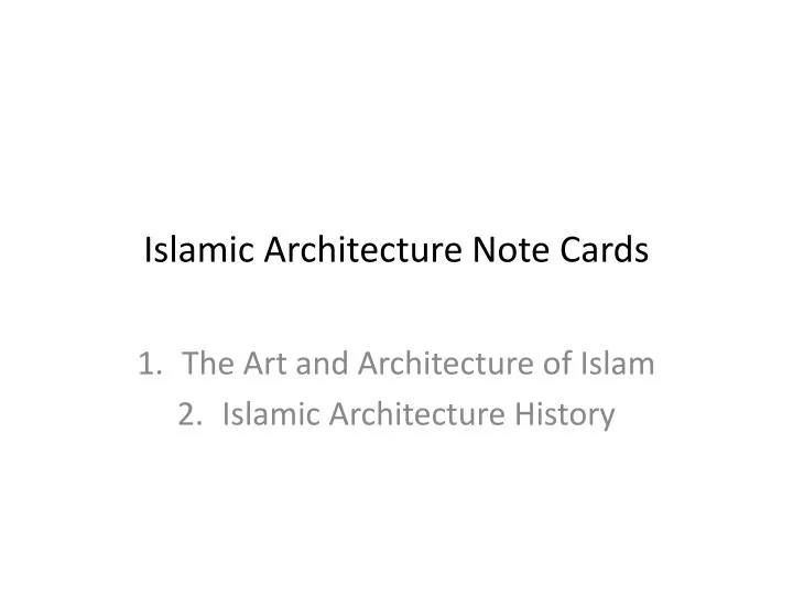 islamic architecture note cards