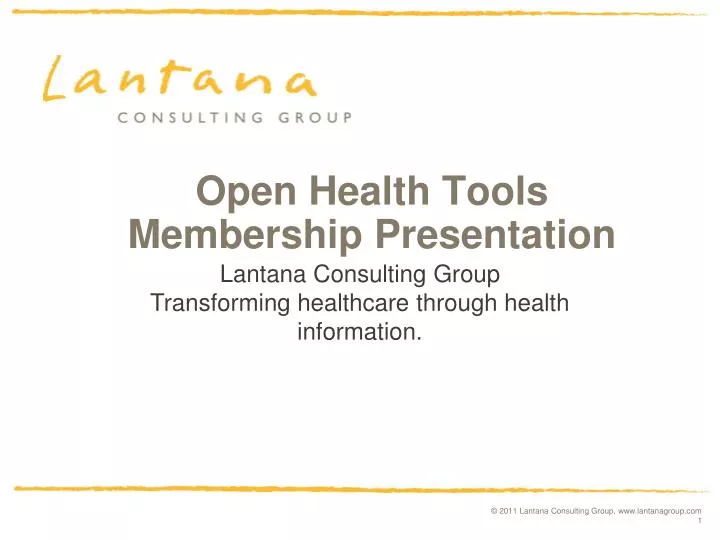 open health tools membership presentation