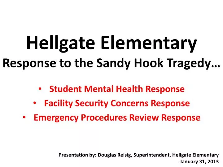 hellgate elementary response to the sandy hook tragedy
