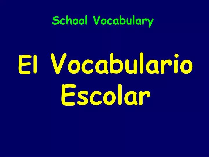 school vocabulary