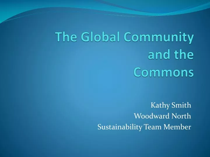 the global community and the commons