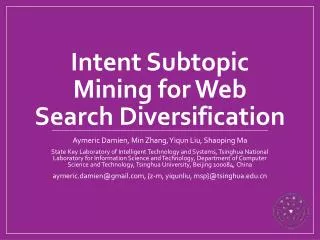 Intent Subtopic Mining for Web Search Diversification