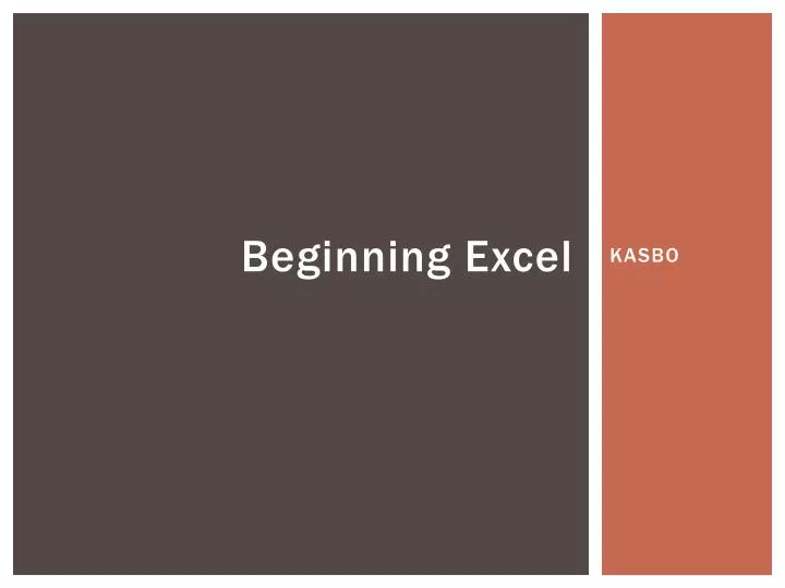 beginning excel