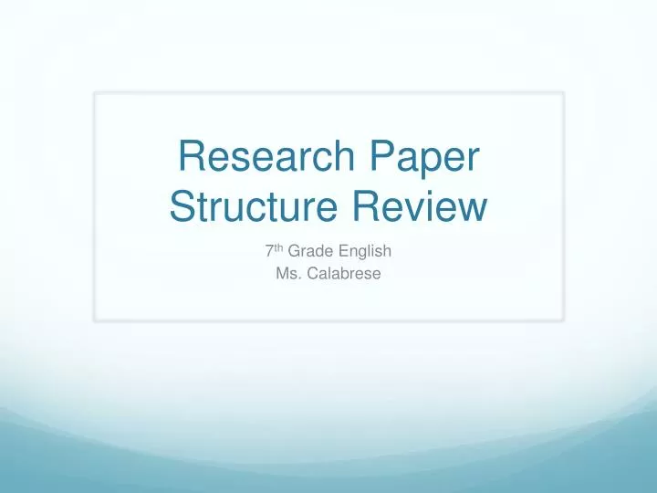 research paper structure review