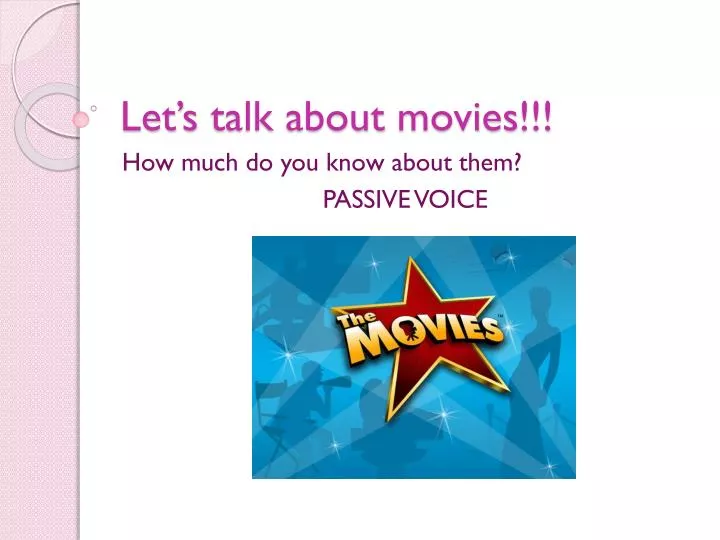 let s talk about movies