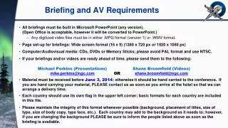 Briefing and AV Requirements