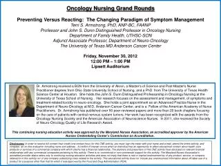 Oncology Nursing Grand Rounds