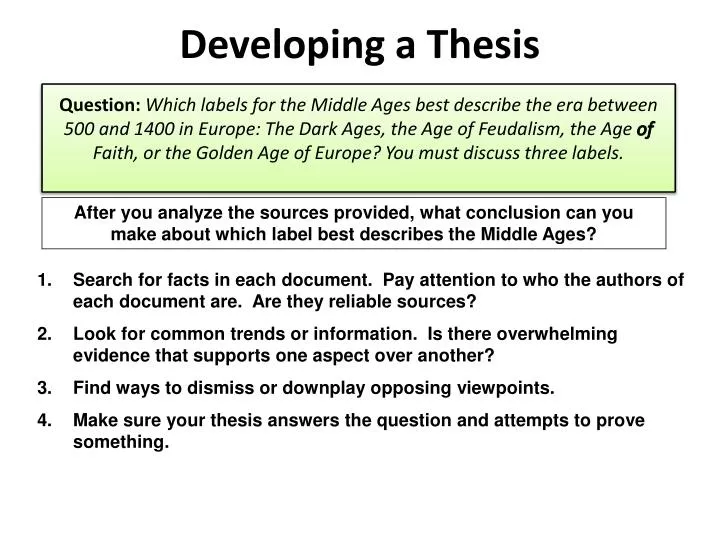 developing your thesis