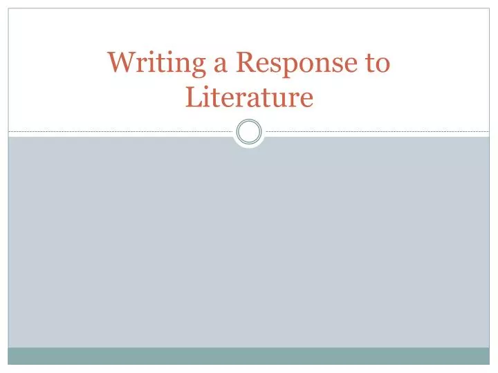 writing a response to literature