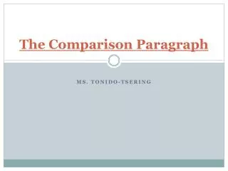 The Comparison Paragraph