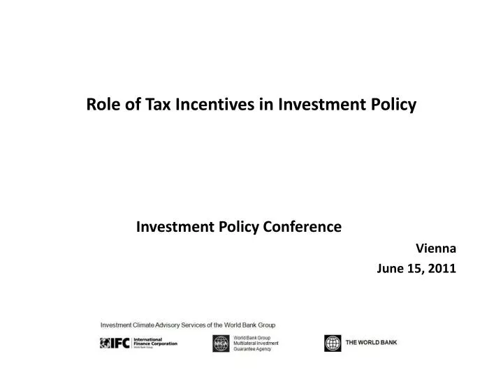 role of tax incentives in investment policy