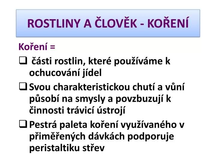 rostliny a lov k ko en