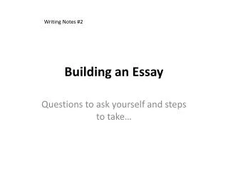 Building an Essay
