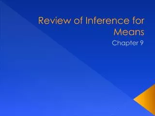 Review of Inference for Means