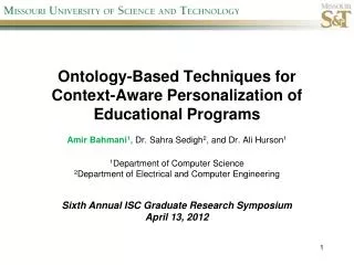 Ontology-Based Techniques for Context-Aware Personalization of Educational Programs