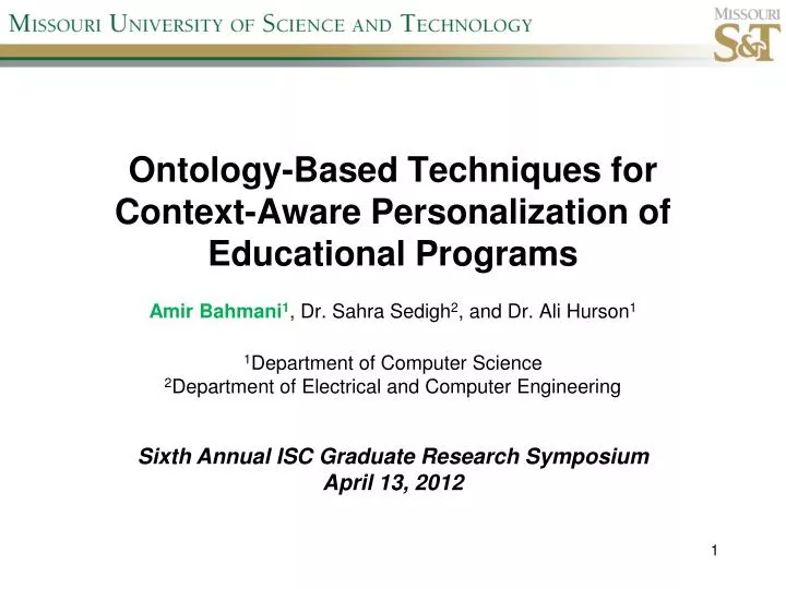 ontology based techniques for context aware personalization of educational programs