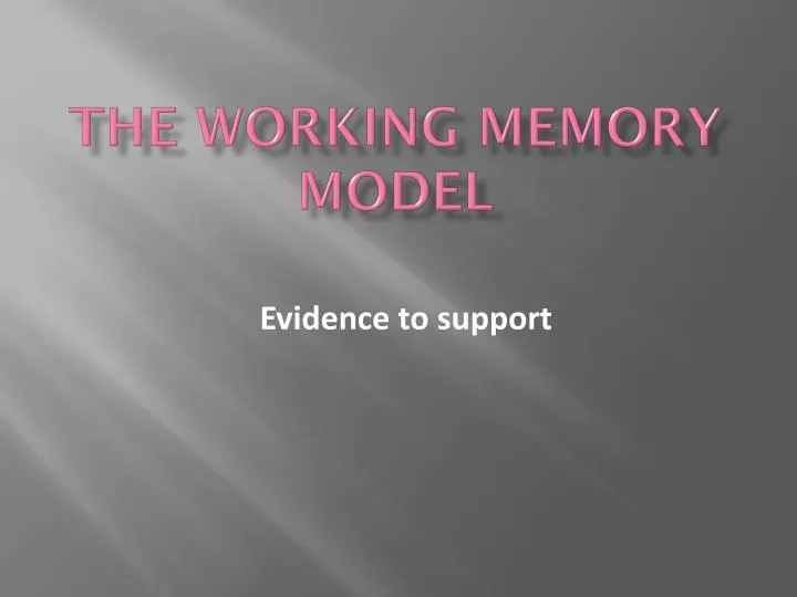 the working memory model