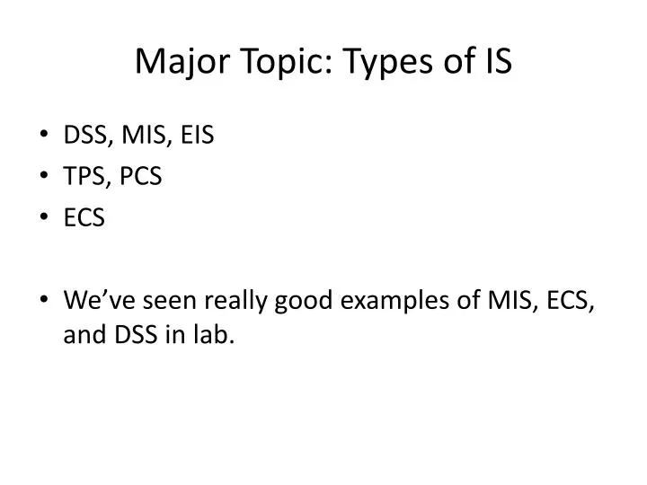 major topic types of is