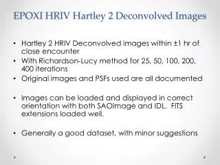 EPOXI HRIV Hartley 2 Deconvolved Images