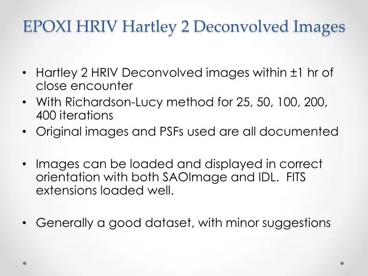 epoxi hriv hartley 2 deconvolved images