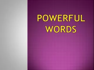 Ppt - 12 Powerful Words Powerpoint Presentation, Free Download - Id:2069393