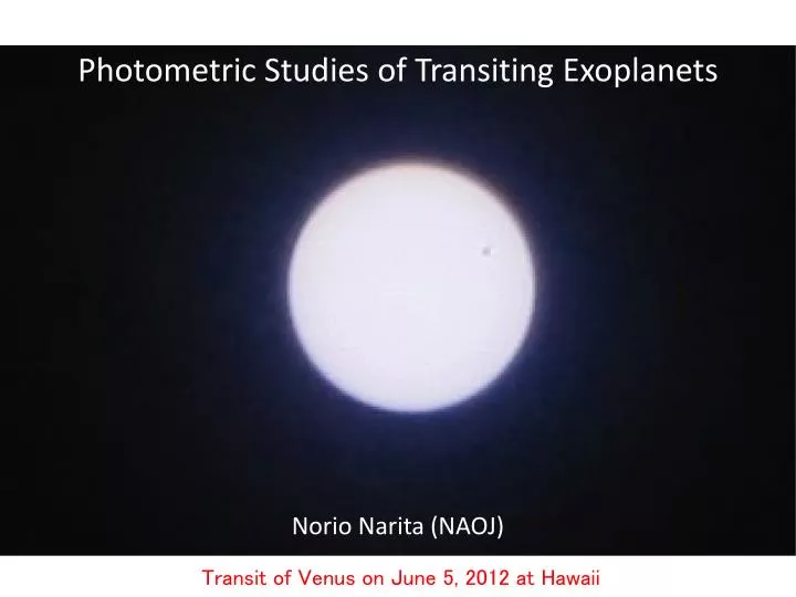 photometric studies of transiting exoplanets