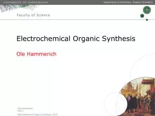 Electrochemical Organic Synthesis Ole Hammerich