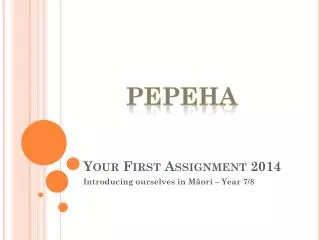 Your First Assignment 2014