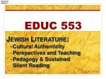 Exploring Jewish Literature: Values, History, and Cultural Identity - slide 1