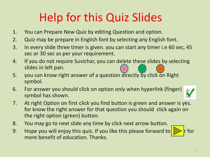 help for this quiz slides