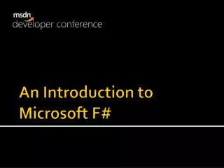 An Introduction to Microsoft F#