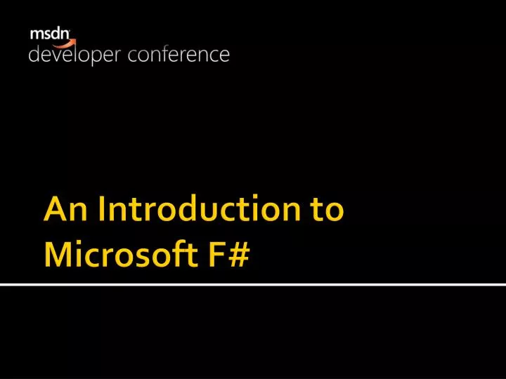 an introduction to microsoft f
