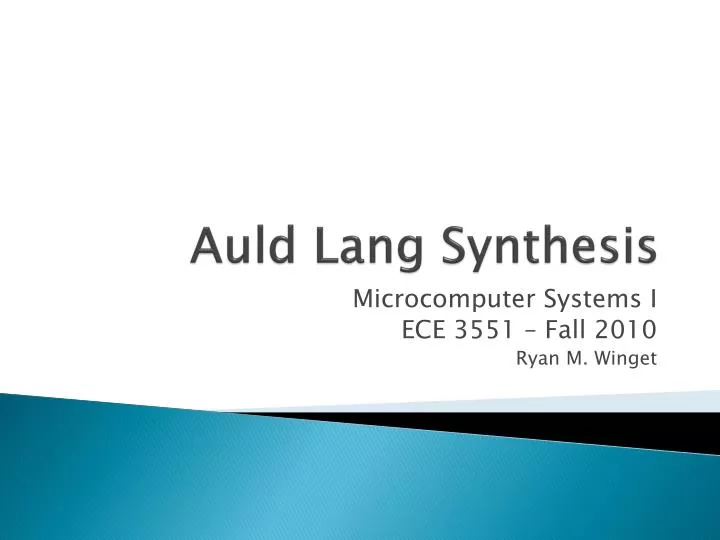auld lang synthesis