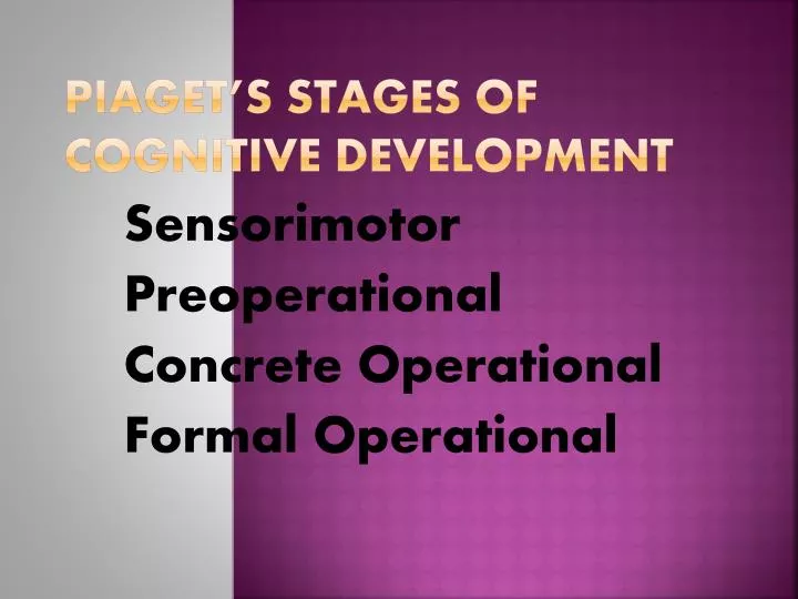 piaget s stages of cognitive development