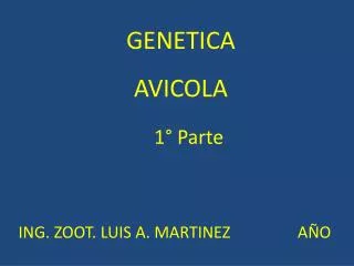 GENETICA AVICOLA