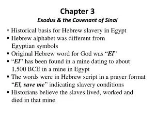 Chapter 3 Exodus &amp; the Covenant of Sinai