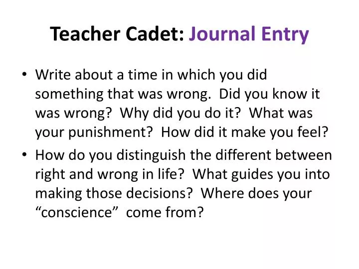 teacher cadet journal entry