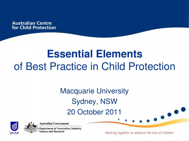 essential elements of best practice in child protection