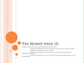 The Hobbit week 10