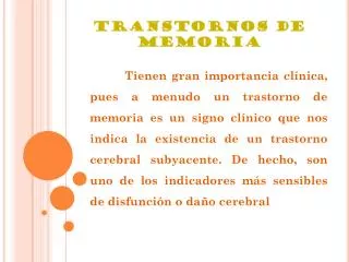 transtornos de memoria