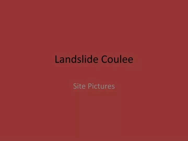 landslide coulee