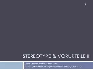 stereotype vorurteile ii
