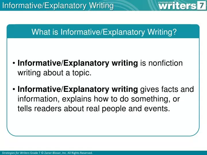 informative explanatory writing