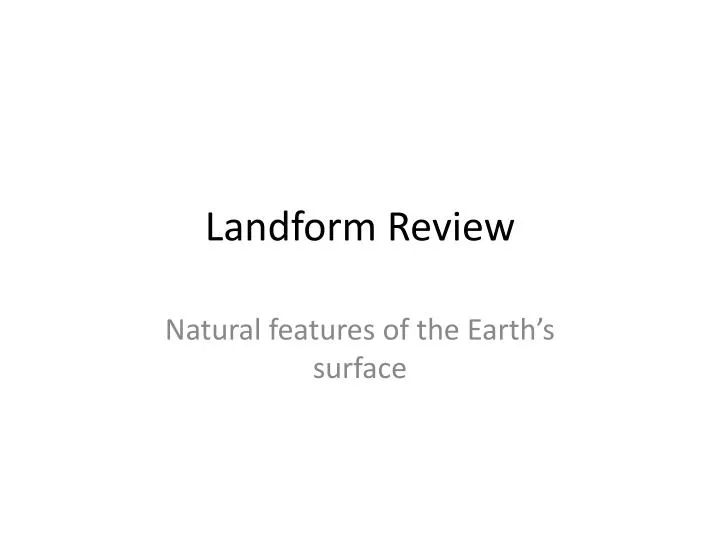 landform review